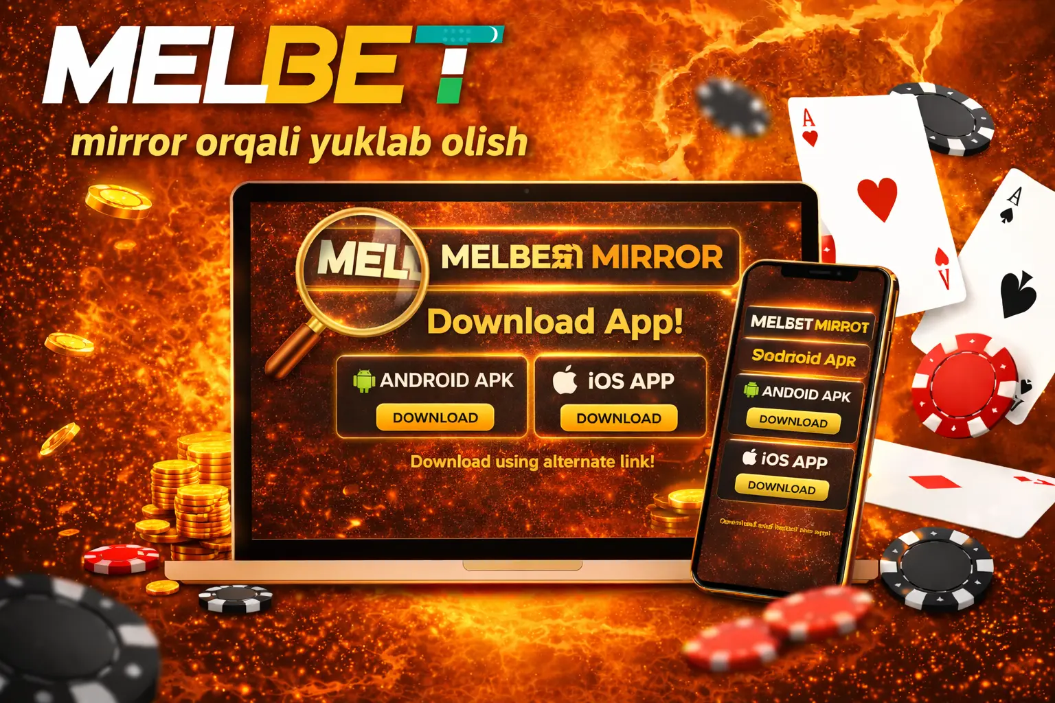 Melbet mirror orqali yuklab olish